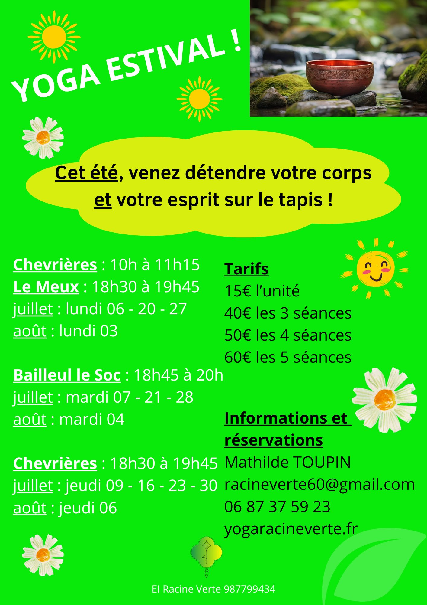 Les séances de yoga continuent cet été !
