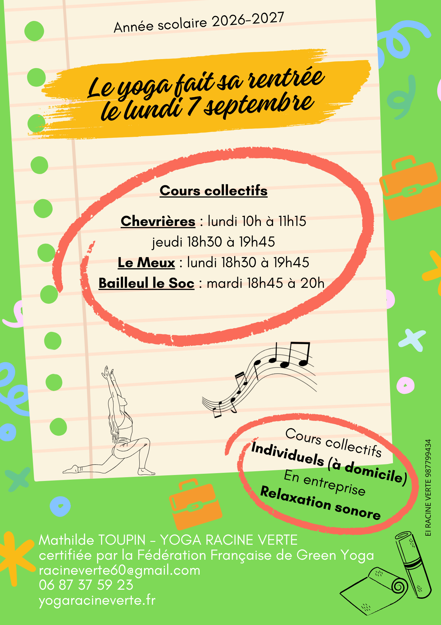 Le yoga fera sa rentrée le lundi 7 septembre !
